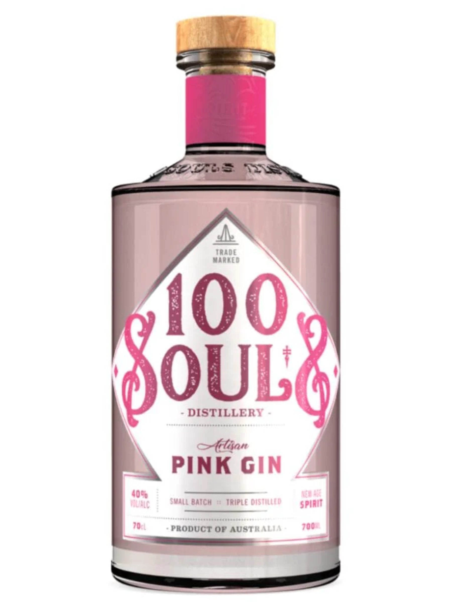 100 Souls Original Artisan Pink Gin 70cl