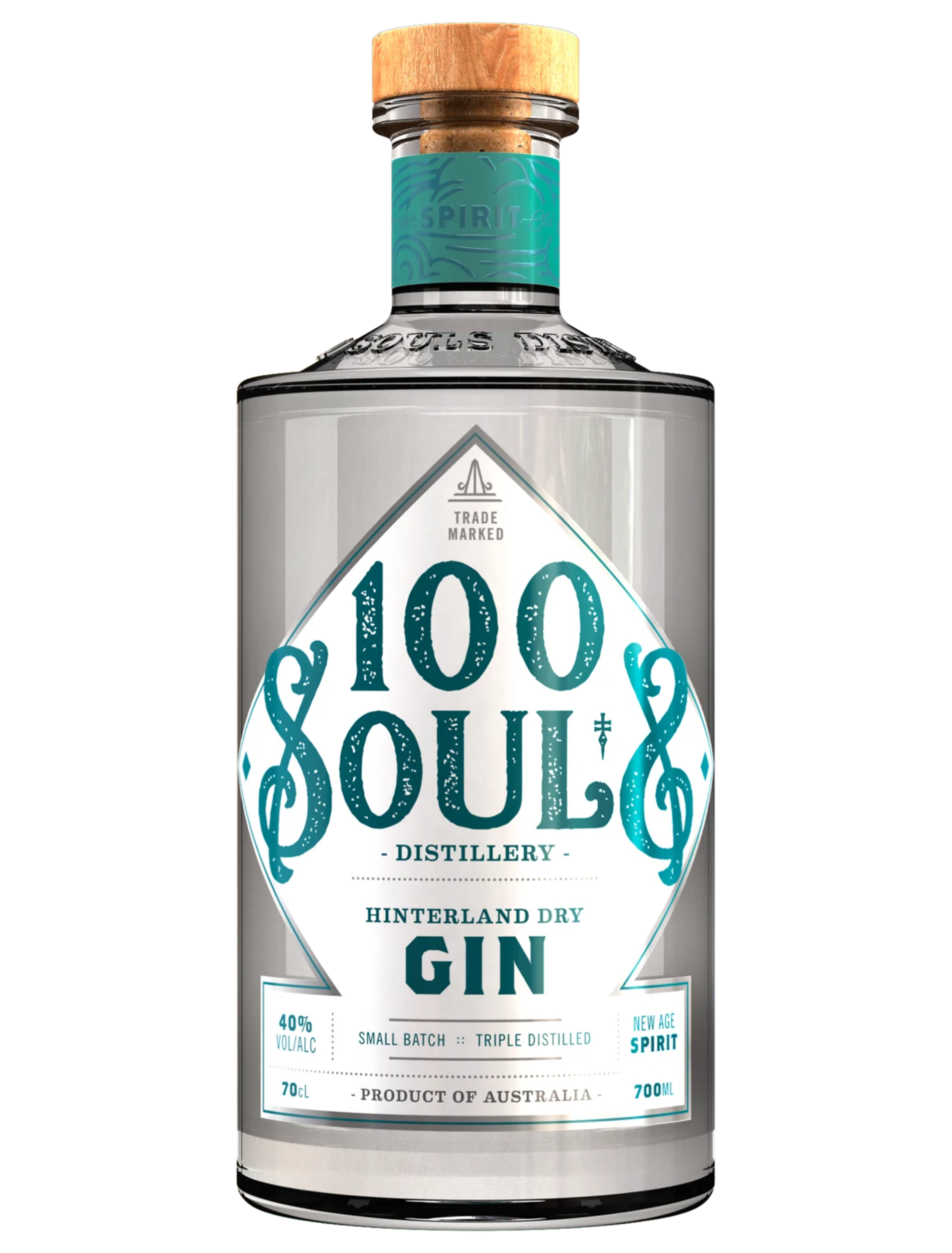 100 Souls Hinterland Gin 70cl – Artisan Australian Craft Gin Botanical & Smooth